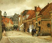 Straatje in Hoorn, met zicht op de Kaaswaag (1905)