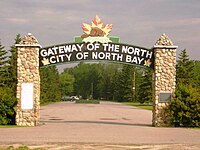 North Bay is often considered to be the "Gateway" to Northern Ontario Gateway to North Bay, Ontario.jpg