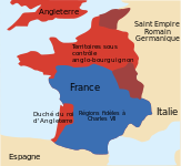 De Engelsen en de Bourgondiërs hielden in 1435 Noord-Frankrijk bezet tot aan de Loire