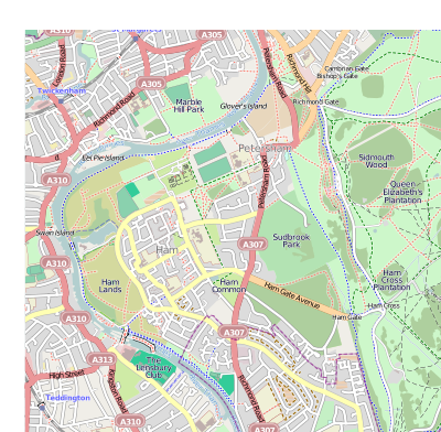 Location map Ham, London