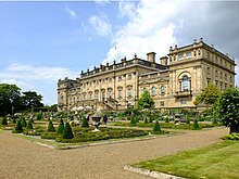 Harewood House is a member of the Treasure Houses of England, a marketing consortium for ten of the foremost historic homes in the country. Harewood House from the terrace garden.JPG