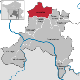 Läget för Heusweiler i Regionalverband Saarbrücken