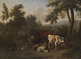 Bosstuk met vee, rond 1705