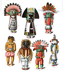 Drawings of kachina dolls from an 1894 anthropology book. Kachina dolls.jpg