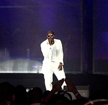 Kanye West performing at Air Canada Centre in Toronto, Canada on November 9, 2005, during the Touch the Sky Tour.