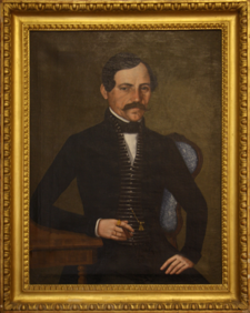Portrét Karla Fábery ze stálé expozice Městského muzea v Bechyni.