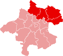 Mühlviertel Ylä-Itävallan kartalla