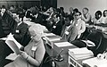 L'autora en Congresu Internacional, ca. 1990