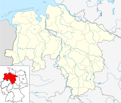 Mapa lokalizacyjna Dolnej Saksonii