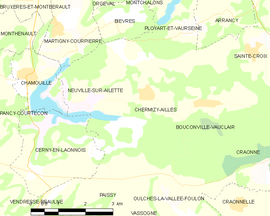 Mapa obce Chermizy-Ailles