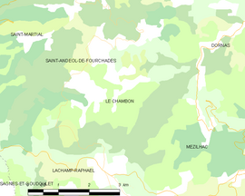 Mapa obce Le Chambon