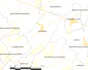 Poziția localității Feugères