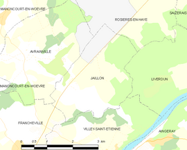 Mapa obce Jaillon