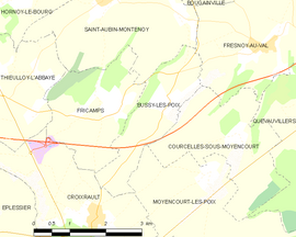 Mapa obce Bussy-lès-Poix