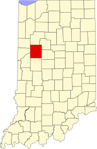 Locatie van Tippecanoe County in Indiana