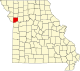 A state map highlighting Clay County in the northwestern part of the state.