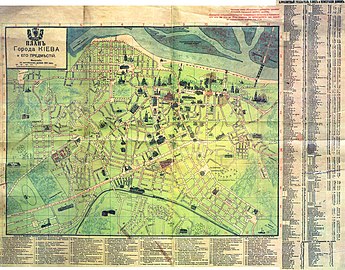 1911. Plan des itinéraires de tramway de Kiev.