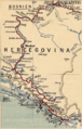ネレトヴァ線の路線図