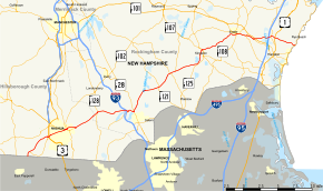 Map of New Hampshire Route 111