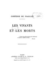 Anna de Noailles, Les Vivants et les Morts, 1913    