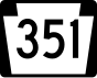 PA Route 351 marker