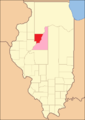 Peoria County at creation, with unorganized territory attached to it.[3]
