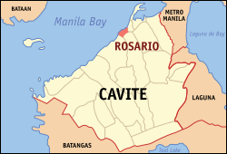 Карта Кавите с выделенным Росарио
