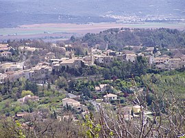 A general view of the village of Pierrevert