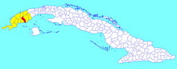 Kommunens läge i Kuba