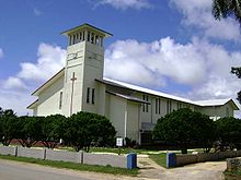 The Centenary Chapel (popularly called Saione, or Zion), located in Nuku'alofa. It is the national seat of the Free Wesleyan Church. Saione.jpg