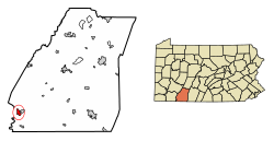 Location of Confluence in Somerset County, Pennsylvania.