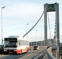 De hangbrug Sotrabrua maakt deel uit van de Riksvei 555