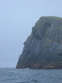 Stac Levenish cliff's face silhouette