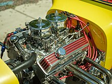 T Bucket engine, open chassis, dual 4 barrel carbs and extensive chrome plating. T Bucket Engine.jpg