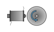 Tonewheel rotates beneath electromagnetic pickup.