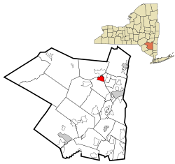 Расположение в округе Ольстер и штате Нью-Йорк.