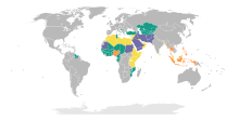 Use, by country, of Sharia for legal matters relating to women:

.mw-parser-output .legend{page-break-inside:avoid;break-inside:avoid-column}.mw-parser-output .legend-color{display:inline-block;min-width:1.25em;height:1.25em;line-height:1.25;margin:1px 0;text-align:center;border:1px solid black;background-color:transparent;color:black}.mw-parser-output .legend-text{}
Sharia plays no role in the judicial system
Sharia applies in personal status issues
Sharia applies in full, including criminal law
Regional variations in the application of sharia Use of Sharia by country.svg