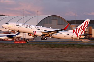 Virgin Australia Boeing 737-800 at Canberra Ai...