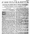 Virginia Gazette Sept 3–10, 1736