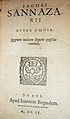 Opera Omnia (œuvres complètes) de Jacopo Sannazaro.