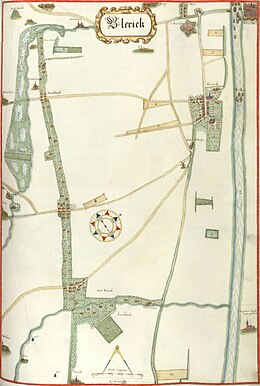 Kaart van Blerick uit 1677