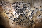 Painting of rhinoceroses; c.32,000-14,000 BC; charcoal on rock; length: c. 2 m; Chauvet Cave (Ardèche, France)[6]