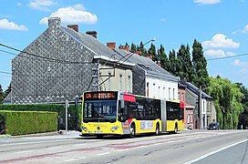 15 juillet 2018 Autobus Mercedes-Benz Citaro G C2 (série 3151-3161) sur la ligne 136 remplaçant la ligne 90 entre Anderlues et La Louvière.