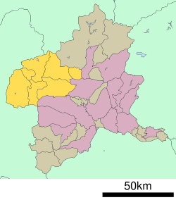 Lokasi Agatsuma di Prefektur Gunma