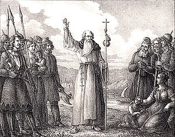 Saint Ansgar, Bishop of Hamburg, Enlightener of Denmark and Sweden, "Apostle of the North".