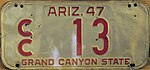 Номерной знак Аризоны 1947 года.jpg