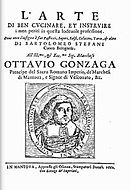 L'arte di Ben Cucinare (English: The Art of Well Cooking
), published by Bartolomeo Stefani in 1662 Arte di ben cucinare.jpg