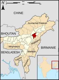 Location of Jorhat district in Assam