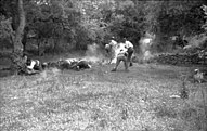 Luftwaffe paratroopers massacred civilians pictured here in Kondomari, Crete