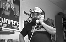 Chuck Kleinhans in his office at Northwestern University, 1980